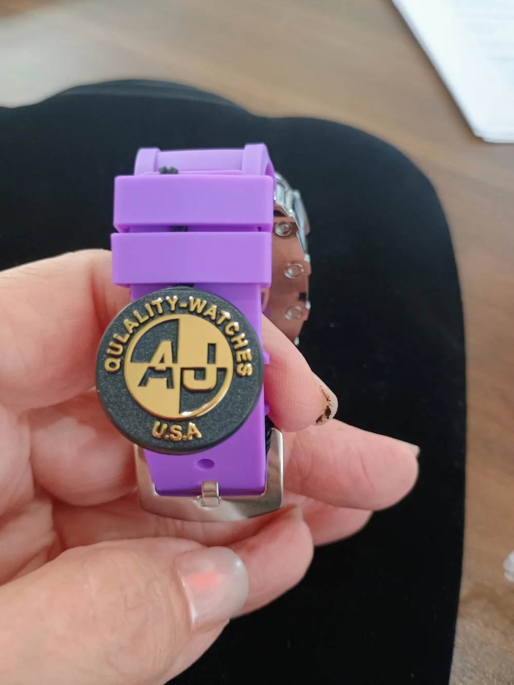 Purple Skull Dial Crystal Accent Women's Watch - Picture 3 of 6